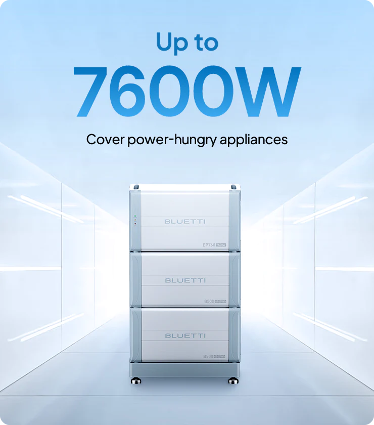 BLUETTI EP760 + 2x B500 home battery 10kWh - Off Grid Power Station